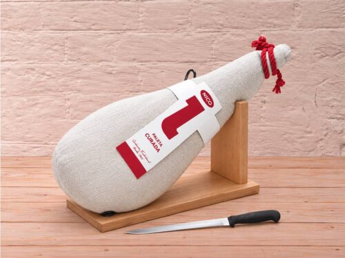 Paleta (voorpoot) Curada met standaard en mes